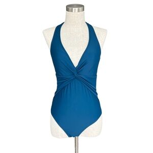 NWT Cupshe Portofino Escape Twist Front Halter One Piece Swimsuit